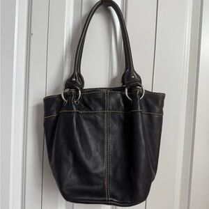 Tignanello Black Leather Shoulder Bag